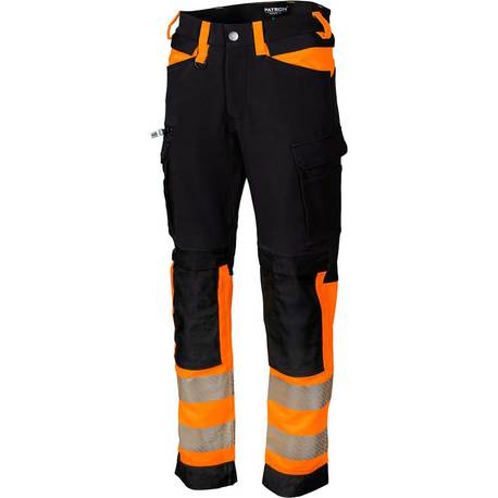 PATRON Hi-Vis stretch-housut Luka Hi-Vis fl. oranssi/musta LK1